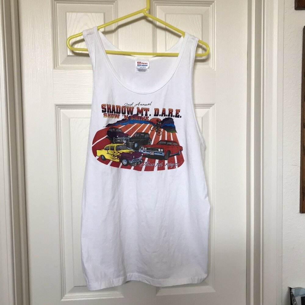 Vtg 1997 Tank w/Graphics Classic Cars D.A.R.E. Show 'N Shine Shirt - Picture 2 of 5